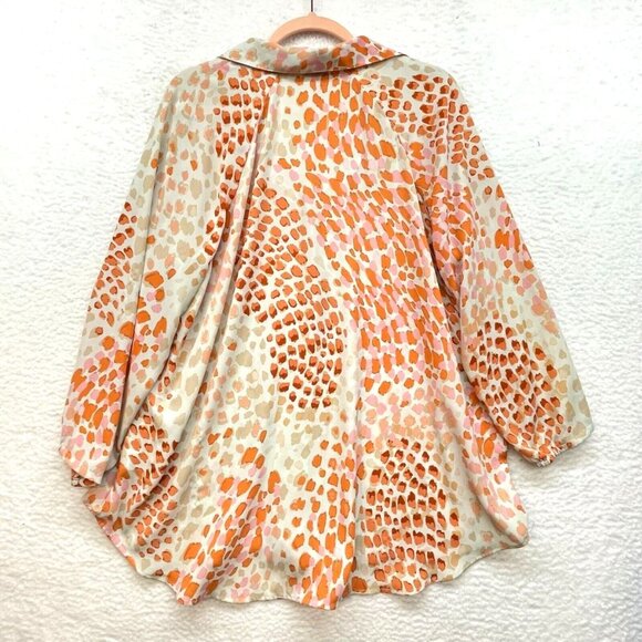 Cabi Womens go to blouse orange beige leopard print size medium - Picture 11 of 11